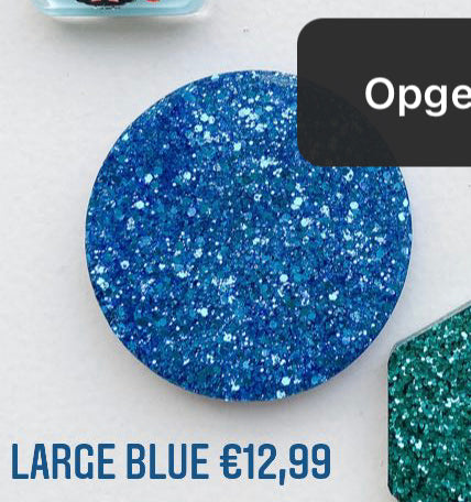 Large Blue Glitter Custom Tag - Large