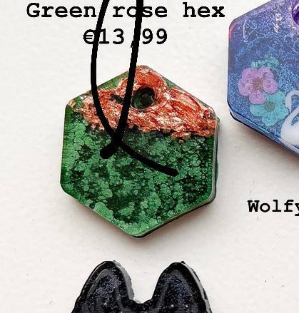 Medium Hex Rose Green Custom Tag - Medium