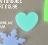 Turqoise Glow Heart Custom Tag - Medium