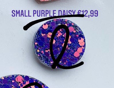 Small Purple Daisy Custom Tag - Medium