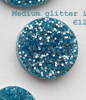 Medium Turqoise Glitter Custom Tag - Medium