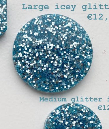 Large Icey Glitter Custom Tag - Large