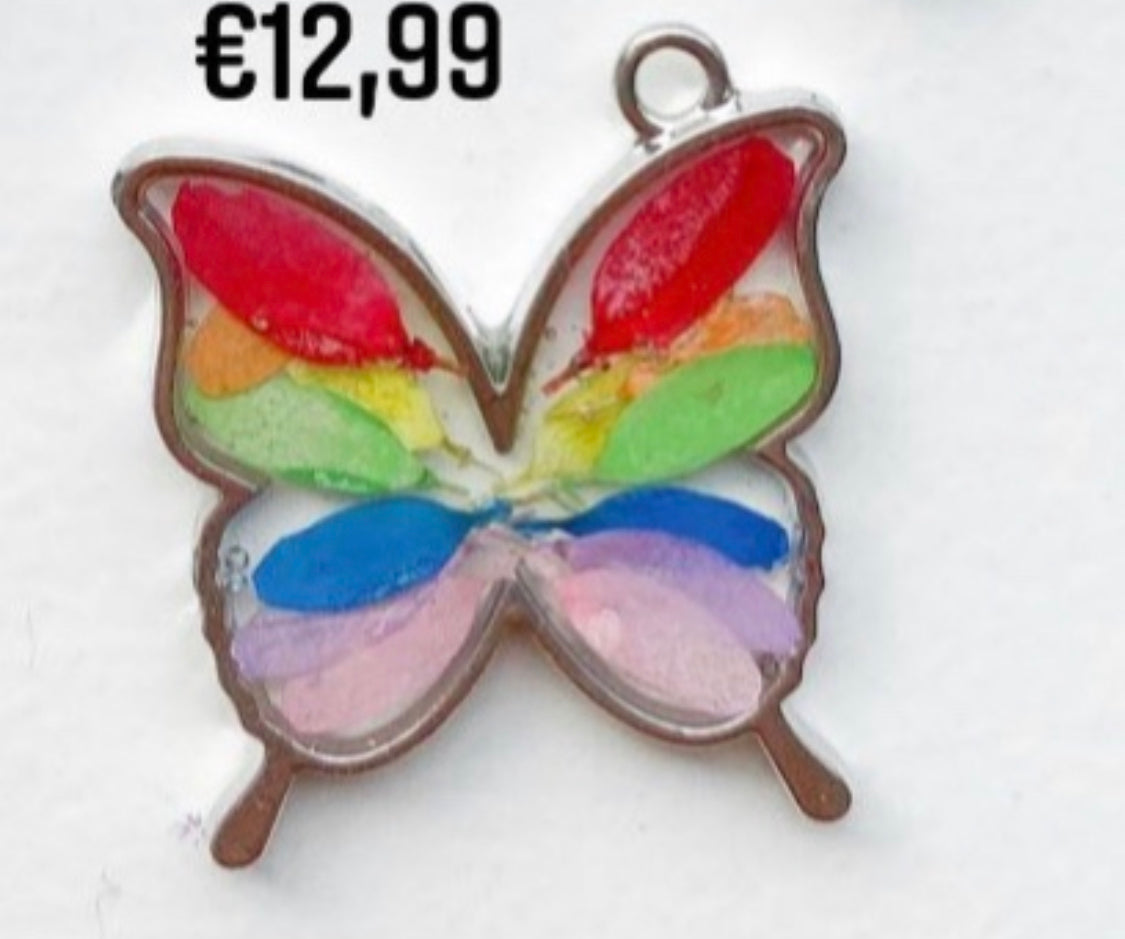 Epyflora Bezel Tag - rainbow butterfly
