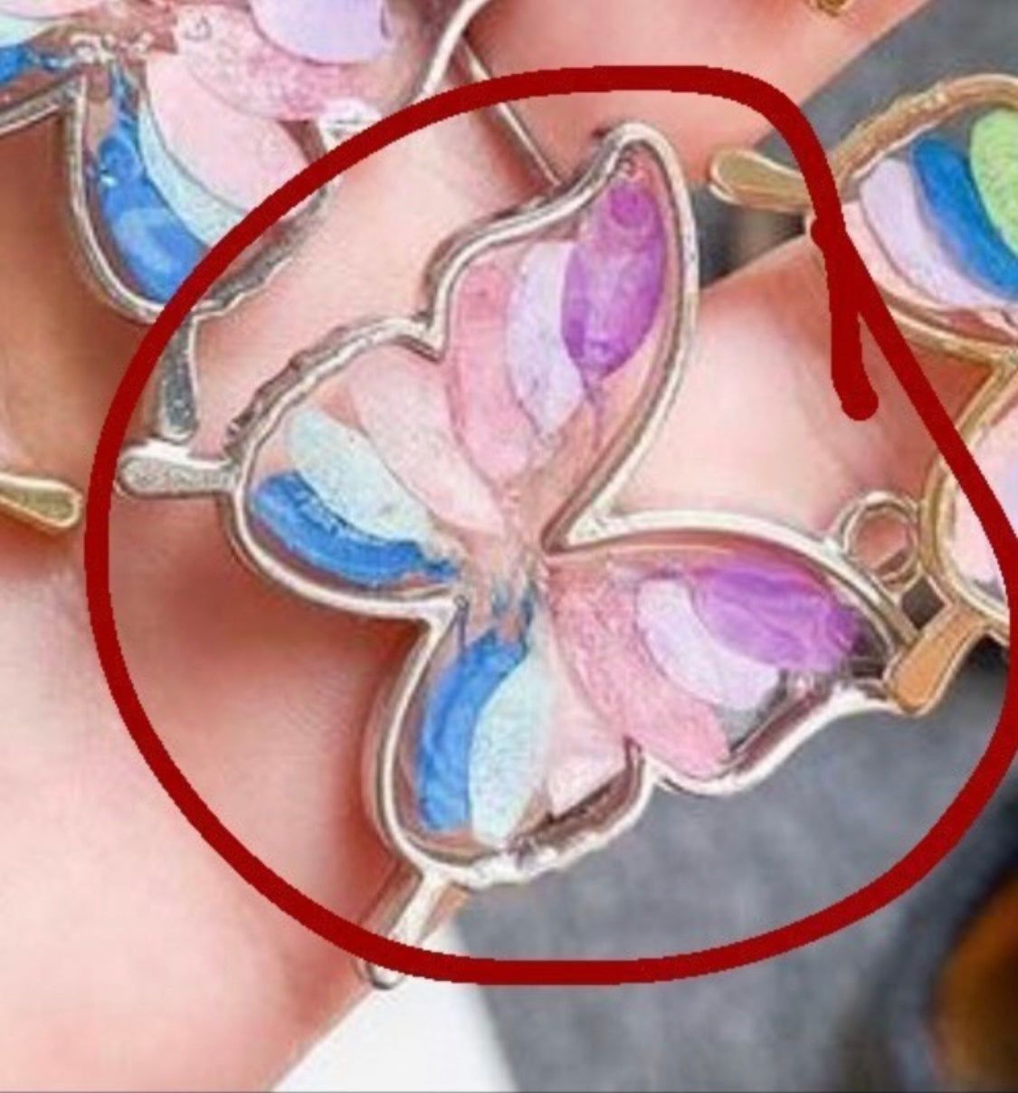 Bezel Tag - Mermaid butterfly