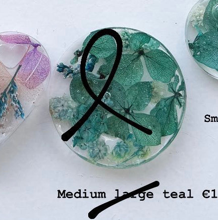 Medium Large Teal Custom Tag