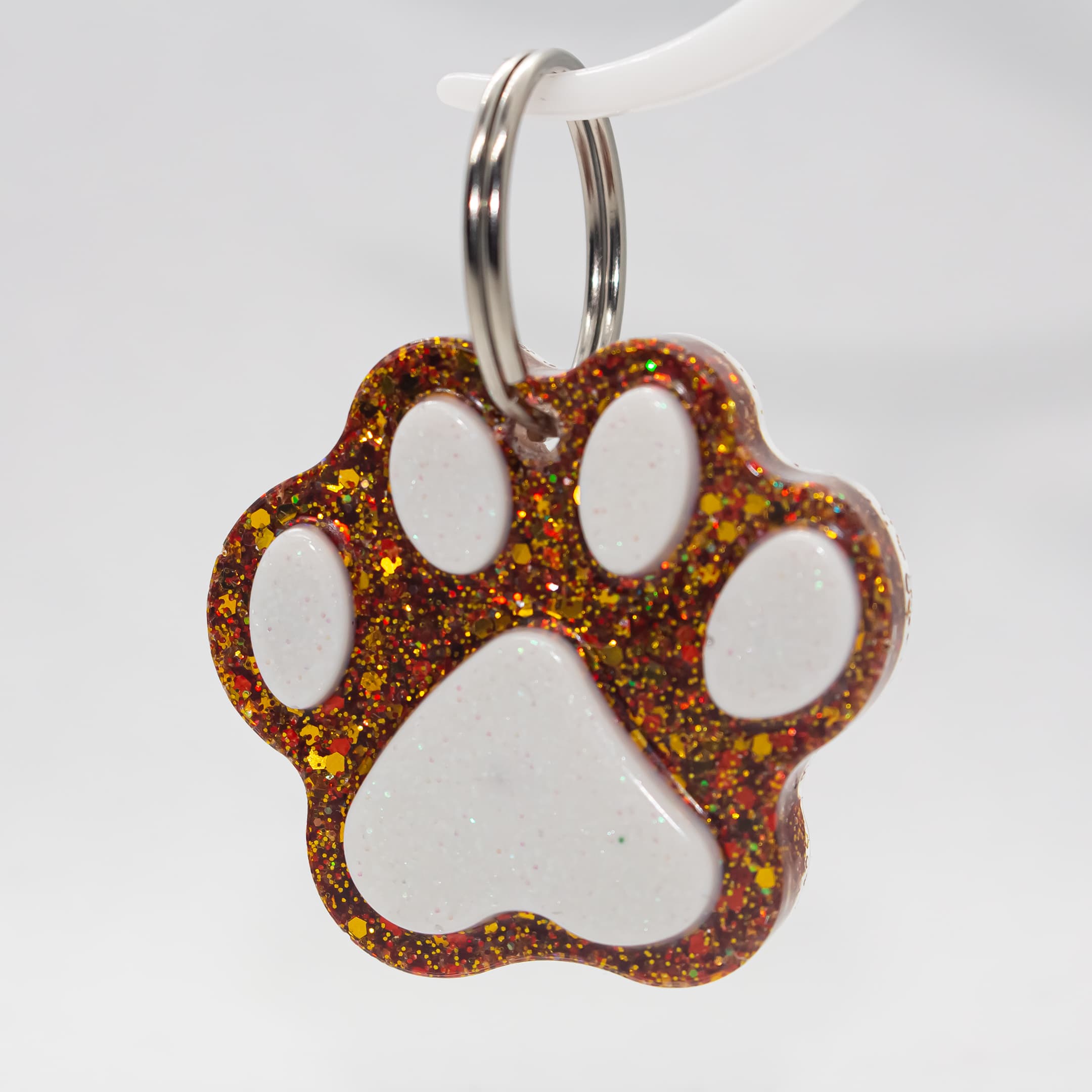 Epyflora Ink Tag - Red Yellow Glitter Paw